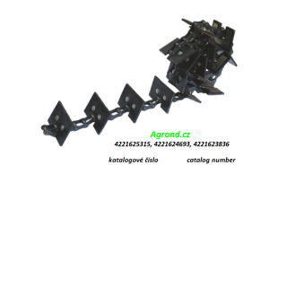 Řetěz elevátoru kompletní 36 malých lopatek 048/04 4221625315 Fortschritt E 525