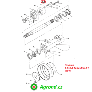 Pružina 1,6x14,1x34x8,5 A1 09/13 0774268 ŽTR-165