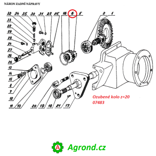 Ozubené kolo z=20 8171/06 07483 Malotraktor T-4K-12-1