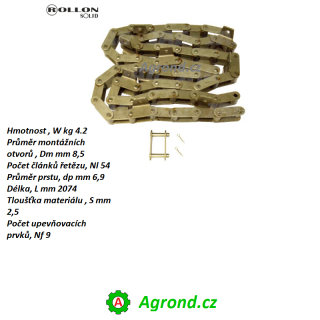 Řetěz válečkový podavače slámy 770213 Claas